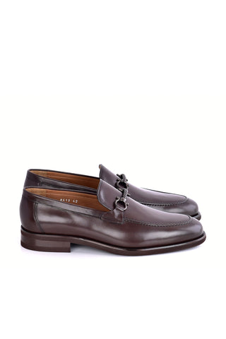 Corrente 8413 Leather Horse-Bit Loafer - Brown-AmbrogioShoes