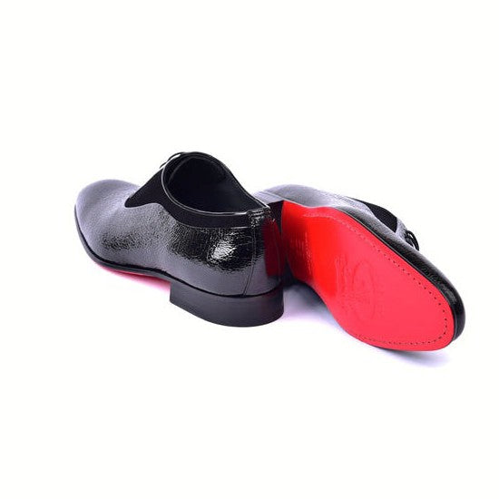 Corrente C0001-7355 Men's Shoes Black Polished Leather Formal Oxfords (CRT1484)-AmbrogioShoes