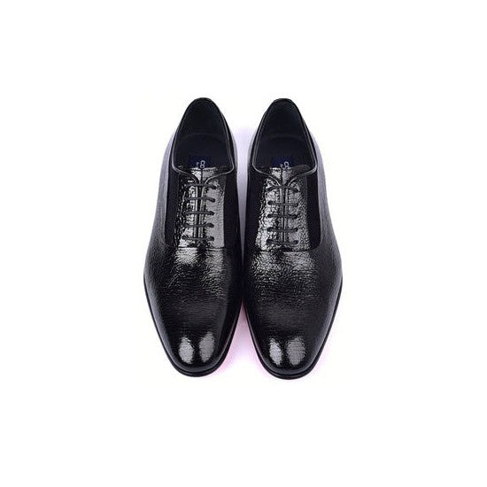 Corrente C0001-7355 Men's Shoes Black Polished Leather Formal Oxfords (CRT1484)-AmbrogioShoes