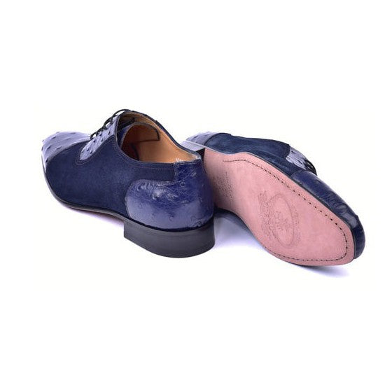 Corrente C00015-6708 Men's Shoes Navy Ostrich / Suede Leather Oxfords (CRT1487)-AmbrogioShoes
