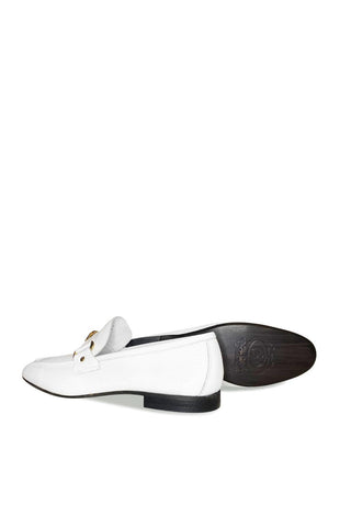 Corrente P000667 5229 White Leather with Medusa Ornament Slip On Loafers (CRT1431)