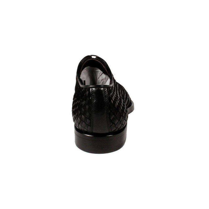 Corvari Designer Mens Shoes Skipper Camoscio Black Woven Leather and Suede Oxfords (COR1006)-AmbrogioShoes