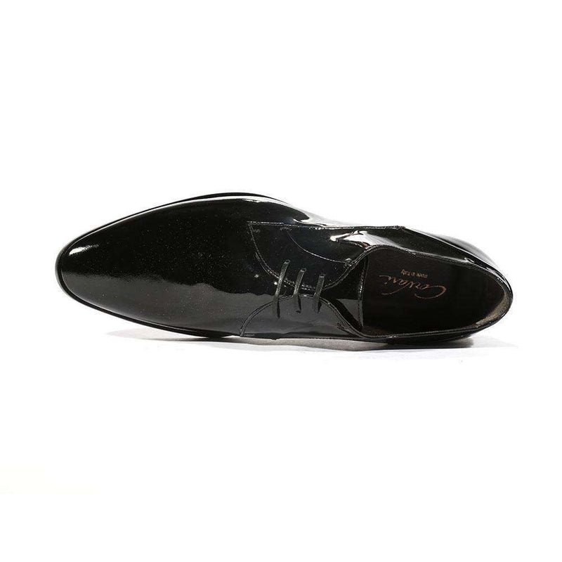 Corvari Designer Mens Dress Shoes Vernice Black Patent Leather Oxfords (COR1003)-AmbrogioShoes