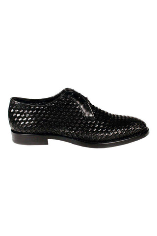 Corvari Designer Skipper Camoscio Black Woven Leather and Suede Oxfords (COR1006)-AmbrogioShoes