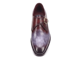 Paul Parkman blue and Bordeaux single monkstrap shoe - view 4