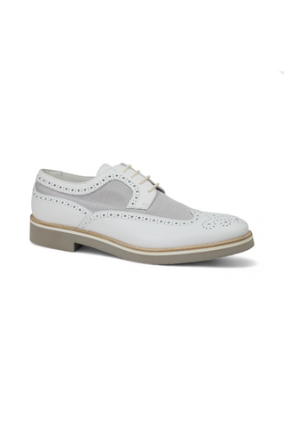 Dino Bigioni Designer Shoes Men's Italian Alce Dollaro Bianco White Oxfords (DB1004)-AmbrogioShoes