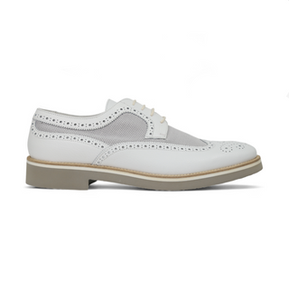 Dino Bigioni Designer Shoes Men's Italian Alce Dollaro Bianco White Oxfords (DB1004)-AmbrogioShoes
