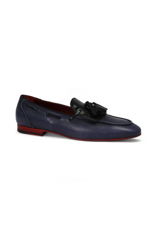 Dino Bigioni Designer Shoes Men's Italian Mustang Asport Indigo Loafers (DB1001)-AmbrogioShoes