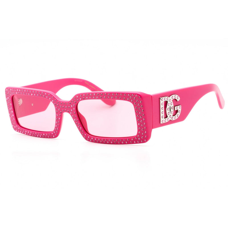 Dolce & Gabbana 0DG4447B Sunglasses Fuchsia Pink Gems / Rose Pink Women's-AmbrogioShoes
