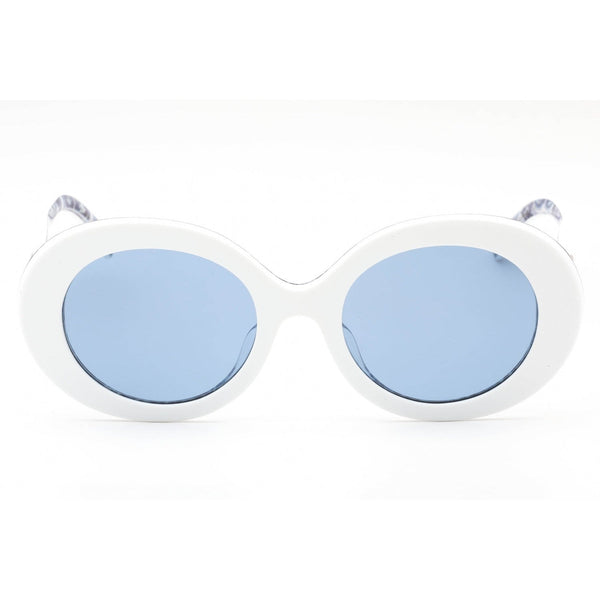 Dolce & Gabbana 0DG4448F Sunglasses White on Blue Maiolica / Light Blue Mirrored Silve-AmbrogioShoes