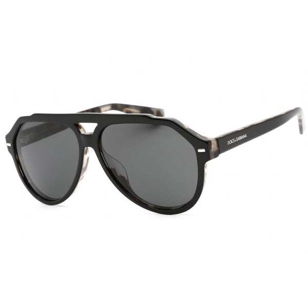 Dolce & Gabbana 0DG4452F Sunglasses Black on Grey Tortoise / Dark Grey-AmbrogioShoes