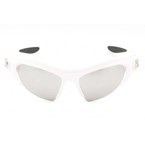 Dolce & Gabbana 0DG6192 Sunglasses White / Light Grey Mirror Silver-AmbrogioShoes