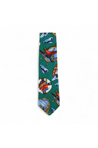 Dolce & Gabbana D&G Necktie Men's Ties Sailors Green Tie (DGT878)-AmbrogioShoes