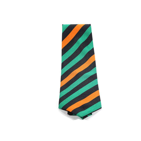 Dolce & Gabbana D&G Necktie Neck Ties for Men Green Blue and Orange Striped DGT133-AmbrogioShoes