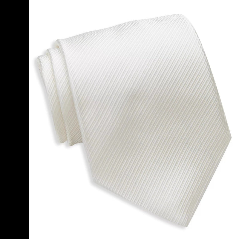 Dolce & Gabbana D&G Necktie Tie Solid White on textured fabric DGT60-AmbrogioShoes