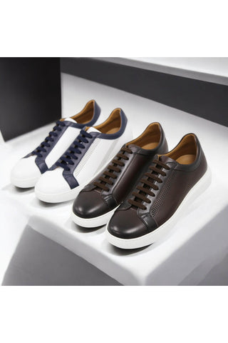 Donatello Deron Brown Calf-Skin Leather Casual Sneakers (DON1000)-AmbrogioShoes