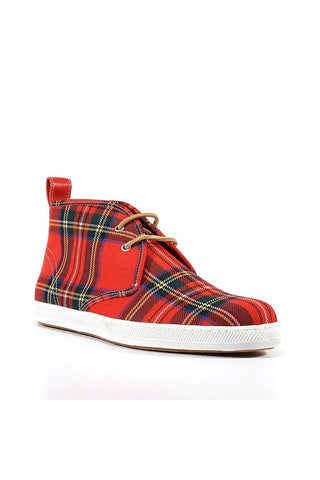 Dsquared Red Fabric / Leather Lace Up Sneakers (DSM04)