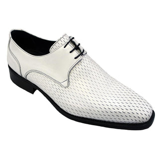 Duca 1550 Italian White Calf-Skin Leather Derby (DS4013)