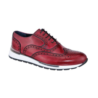 Duca Barletta Antique Red Calf-Skin Leather Oxfords Sneakers (D1008)