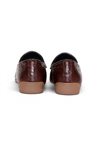 Duca Cortona Ostrich Horse-Bit Loafer