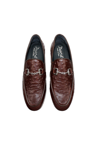 Duca Cortona Ostrich Horse-Bit Loafer