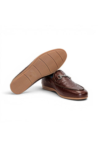 Duca Cortona Ostrich Horse-Bit Loafer