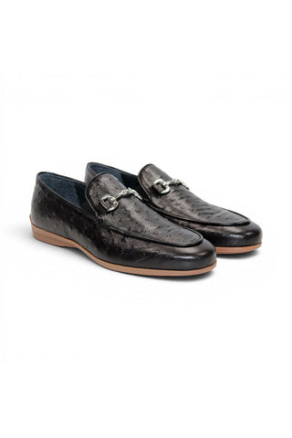 Duca Cortona Ostrich Horse-Bit Loafer
