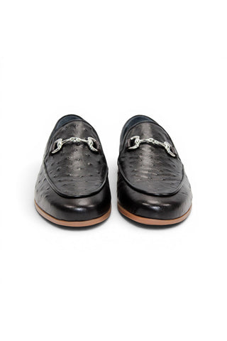 Duca Cortona Ostrich Horse-Bit Loafer