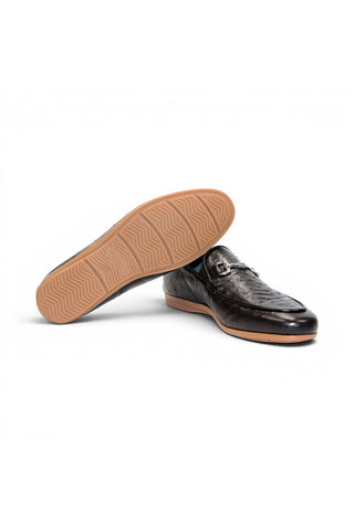 Duca Cortona Ostrich Horse-Bit Loafer