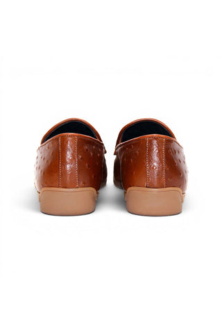 Duca Cortona Ostrich Horse-Bit Loafer