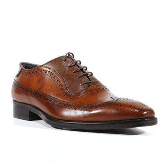 Duca Designer Shoes Italian Men's Brown Tri-Tone Leather Oxfords (DS2106)