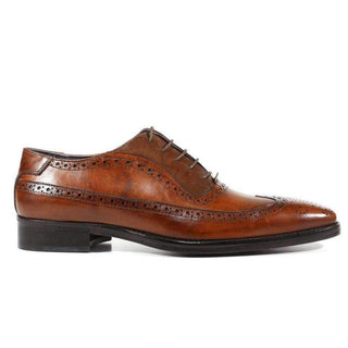 Duca Designer Shoes Italian Men's Brown Tri-Tone Leather Oxfords (DS2106)