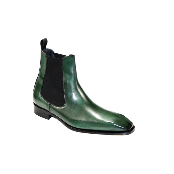 Duca Empoli Men's Shoes Green Calf-Skin Leather Boots (D1123)-AmbrogioShoes