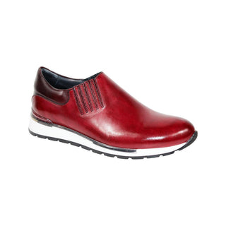 Duca Formia Antique Red/Burgundy Calf-Skin Sneakers (D1109)