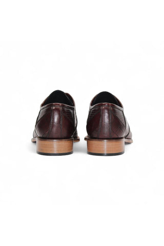 Duca Imperio Men’s Shoes Multi Embossed Calf-Skin Leather Cap-Toe Derby (D1156)-AmbrogioShoes
