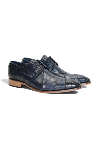 Duca Imperio Men’s Shoes Multi Embossed Calf-Skin Leather Cap-Toe Derby (D1156)-AmbrogioShoes