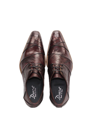Duca Imperio Men’s Shoes Multi Embossed Leather Cap-Toe Derby (D1156)