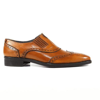 Duca Italian Men's Designer Shoes Crust Leather Wing-tip Oxford (DS2102)-AmbrogioShoes