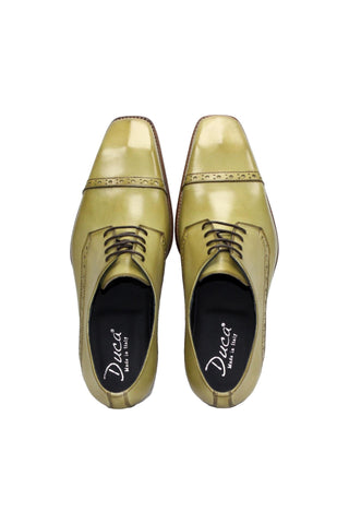 Duca Lombardi Men’s Shoes Calf-Skin Leather Cap-Toe Derby (D1157)-AmbrogioShoes