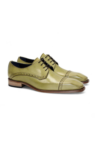 Duca Lombardi Men’s Shoes Leather Cap-Toe Derby (D1157)
