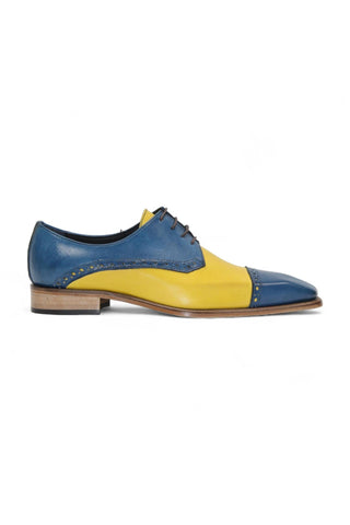 Duca Lombardi Men’s Shoes Leather Cap-Toe Derby (D1157)