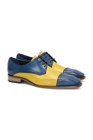 Duca Lombardi Men’s Shoes Leather Cap-Toe Derby (D1157)