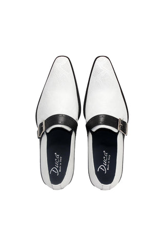 Duca Sezze Men’s Shoes Snake Embossed Calf-Skin Leather Single Monk-Strap (D1172)-AmbrogioShoes