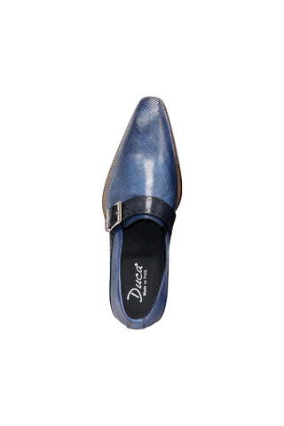 Duca Sezze Men’s Shoes Snake Embossed Calf-Skin Leather Single Monk-Strap (D1172)-AmbrogioShoes