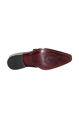 Duca Sezze Men’s Shoes Snake Embossed Calf-Skin Leather Single Monk-Strap (D1172)-AmbrogioShoes