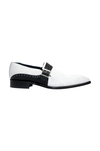 Duca Sezze Men’s Shoes Snake Print Calf-Skin Leather Single Monk-Strap (D1172)-AmbrogioShoes