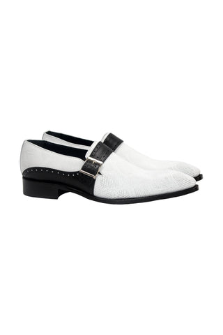 Duca Sezze Men’s Shoes Snake Print Calf-Skin Leather Single Monk-Strap (D1172)-AmbrogioShoes
