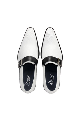 Duca Sezze Men’s Shoes Snake Print Calf-Skin Leather Single Monk-Strap (D1172)-AmbrogioShoes