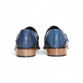 Duca Sezze Men’s Shoes Snake Print Calf-Skin Leather Single Monk-Strap (D1172)-AmbrogioShoes