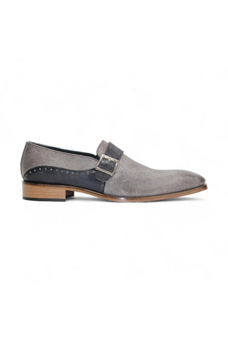 Duca Sezze Men’s Shoes Snake Print Calf-Skin Leather Single Monk-Strap (D1172)-AmbrogioShoes